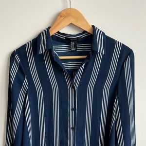 Stripped blue shirt dress